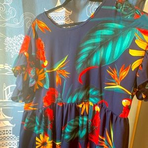 Tropical baby doll dress